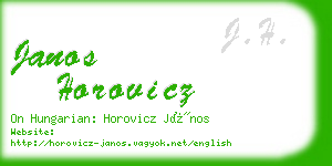 janos horovicz business card